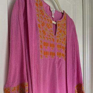 Vintage Pink with Gold Embroidery Dress + Belt Girls Size 10 Brand: Scoop